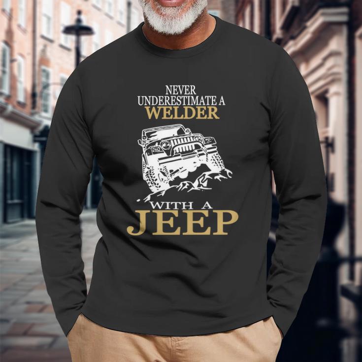 [154] Welder With A Jeep Tshirt Unisex Long Sleeve Gifts for Old Men